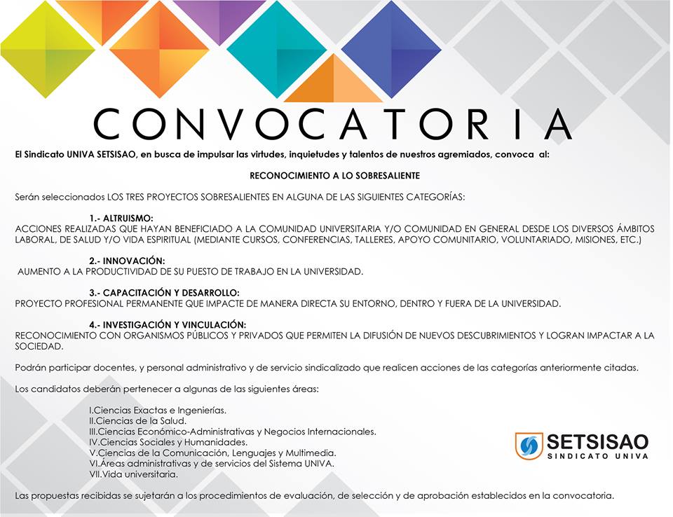 Convocatoria: Reconocimiento a lo sobresaliente