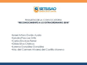 Finalistas «Reconocimiento a lo extraordinario 2018»