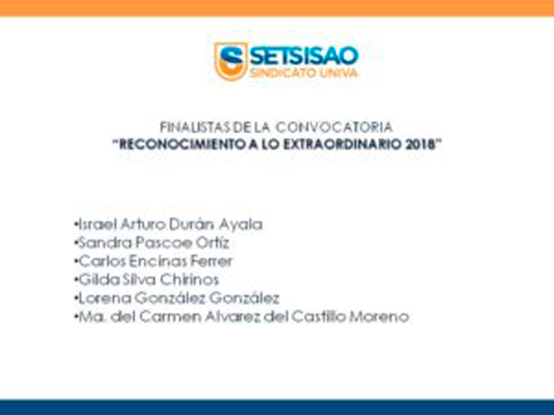 Finalistas «Reconocimiento a lo extraordinario 2018»